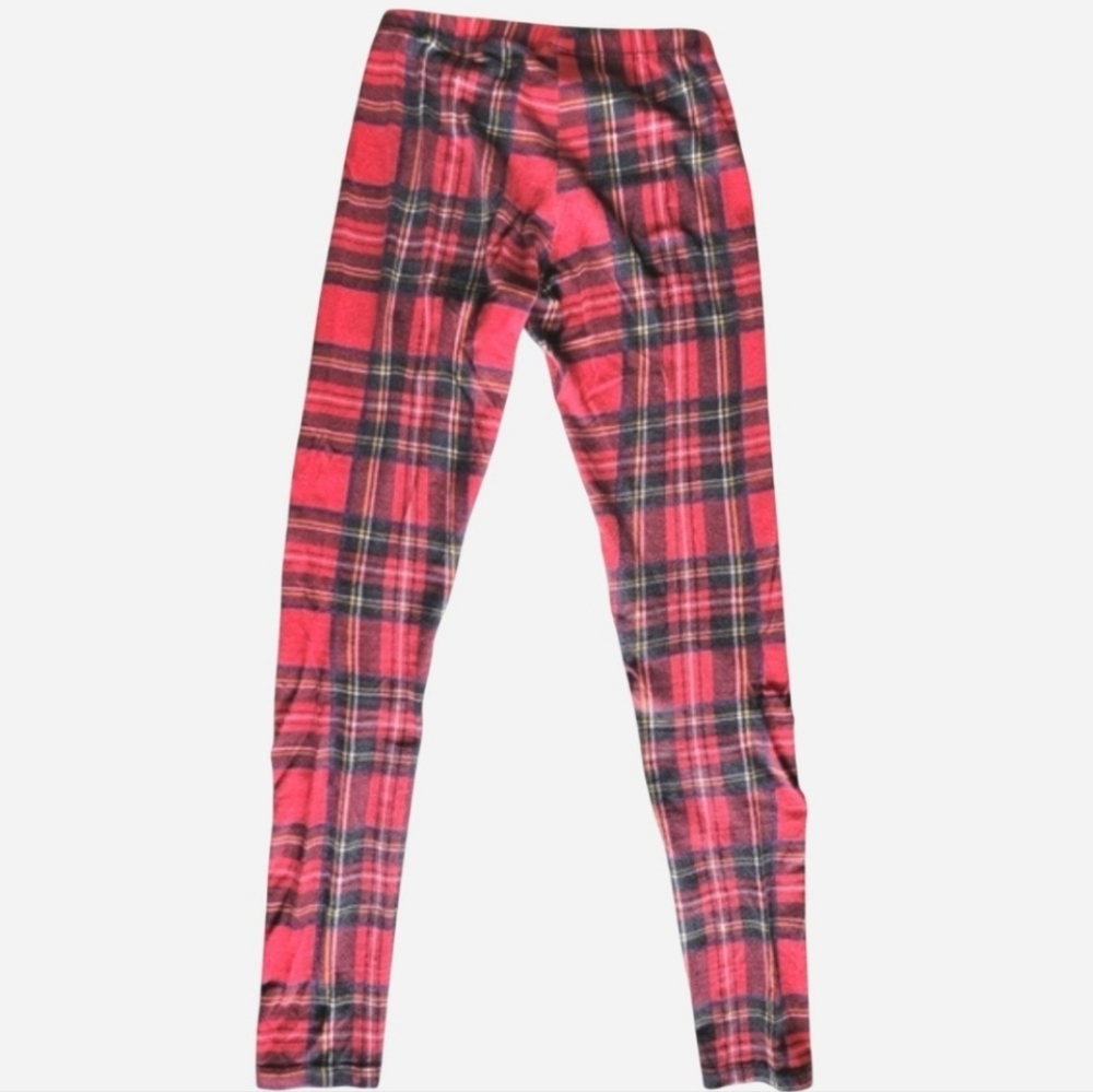 Legging Cherish Red Plaid Skinny Pant Small Sleep Pajama Lounge Layering